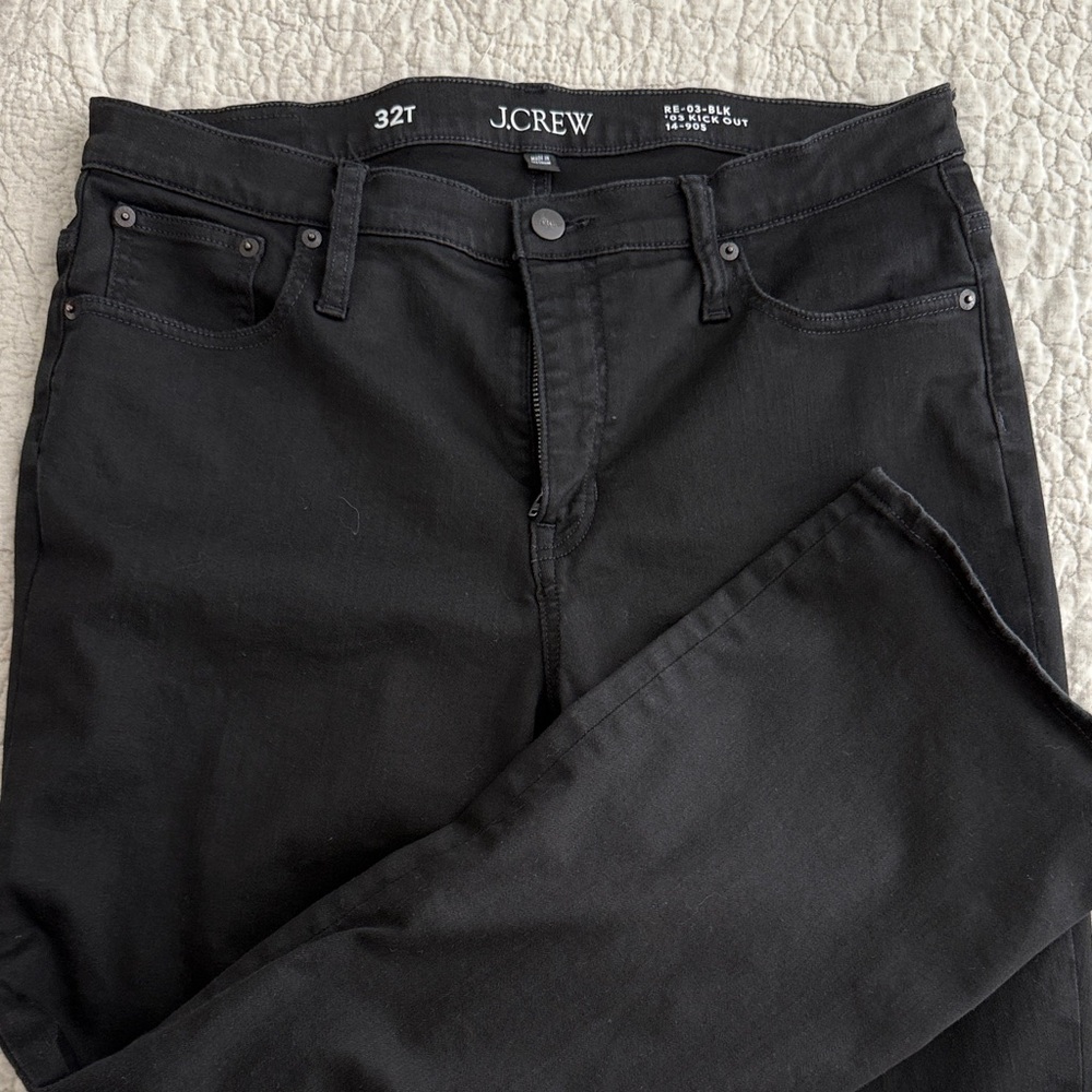 J. Crew Woman’s Black Jeans Kick Out flare leg, 32T, EUC